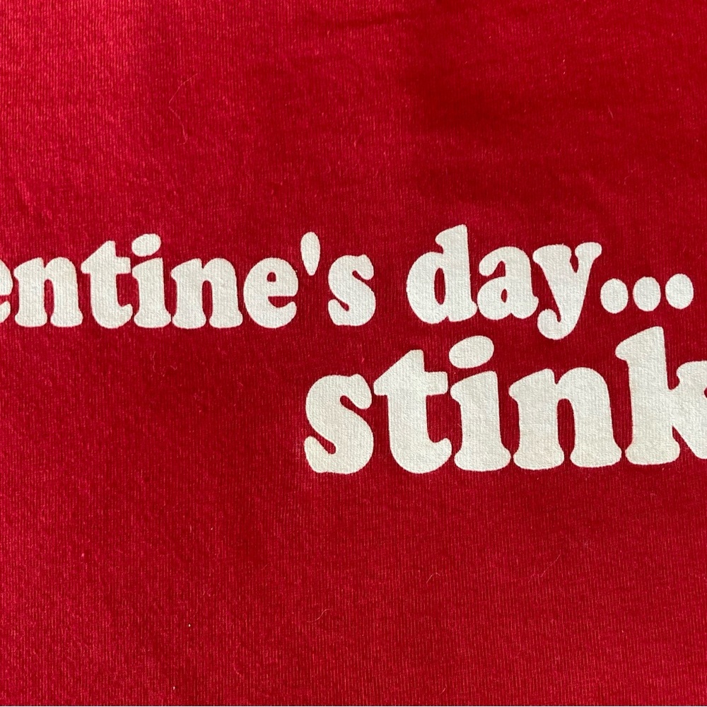 Valentine's Day Stinks/ Ladies T-Shirt (LARGE) - Picture 2 of 3